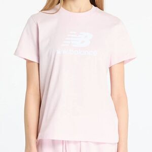 New Balance Sport Essentials Jersey T-shirt Stacked Logo Light Pink M